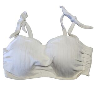 Shade & Shore | Padded White Ribbed Bikini Top | Size 36D Summer Vibes